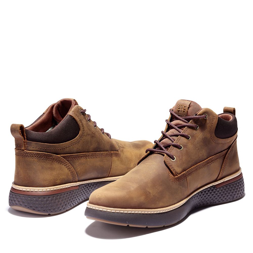 Botas Chukka Masculino - Timberland Cross Mark Impermeavel With Gore-Tex Fabric - YHIRB9105 - Marrom